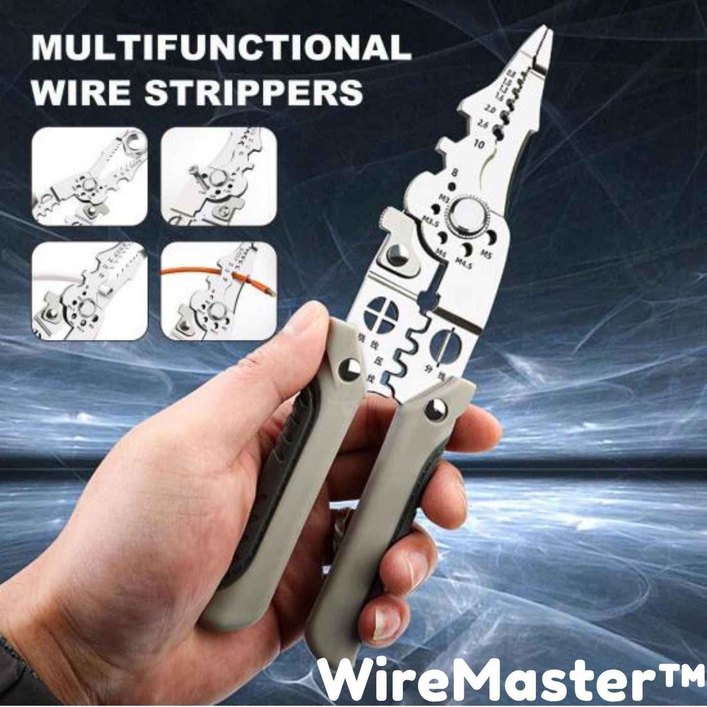 WireMaster Wire Stripper Pliers | Multi-Function Tool | Accurate Cutting & Crimping