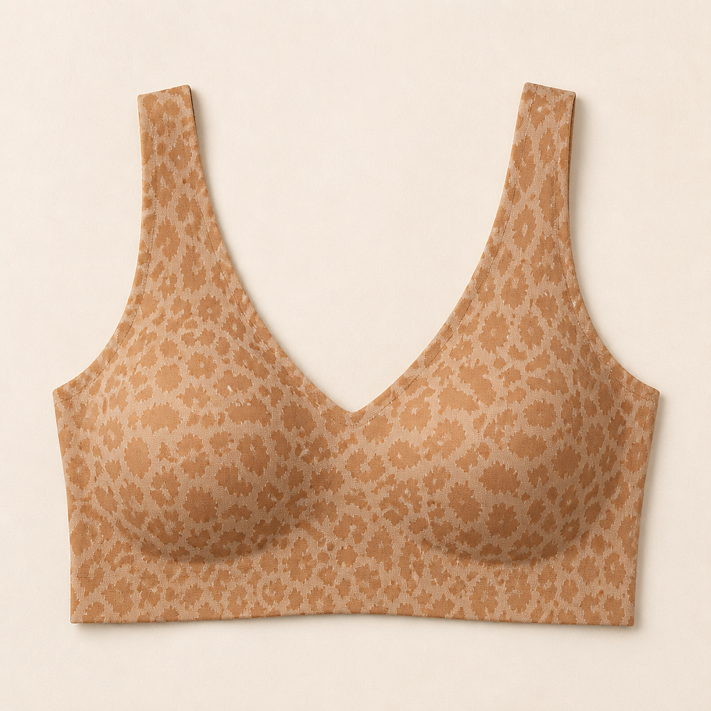 SilquiEase™ – Wireless Seamless Leopard Print Bra with Back Cut-Out