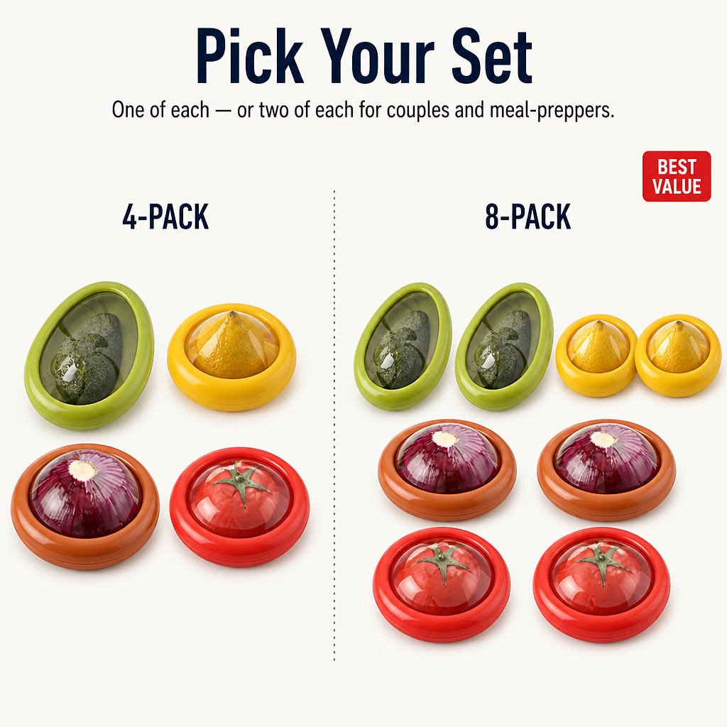 FreshSeal™ — Keep Cut Avocados, Onions and Tomatoes from Browning by Lunch