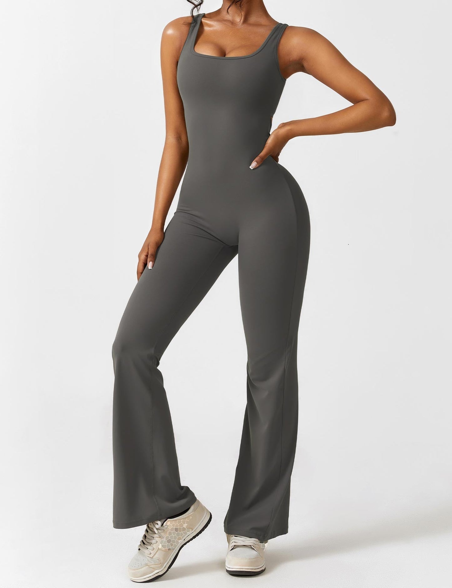 Paola™ V-Back Flared Jumpsuit
