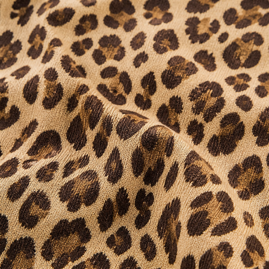 FierzaWear™ – Casual Leopard Print V-Neck Tee Featuring Cutout Detail