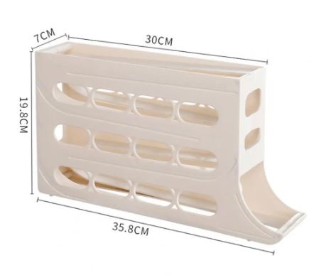 4-Layer Rolling Egg Rack 30-Egg Storage Box for Fridge Space-Saving Organizer