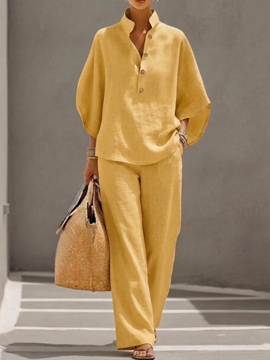 Aerelle Mist™ Cotton & Linen Set — Glide Through Summer with Breeze-Light Comfort and Unstoppable Confidence