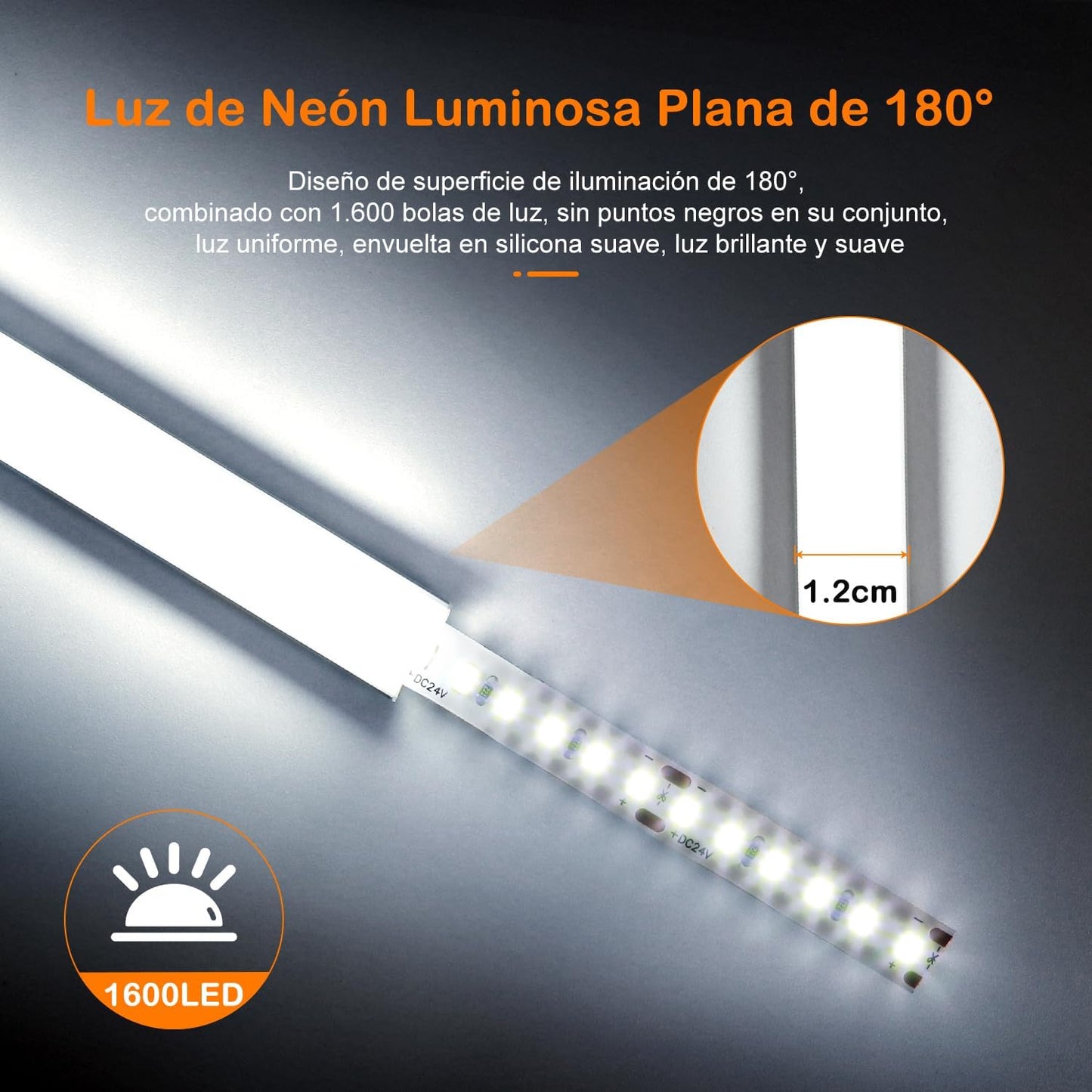 5 Meter White Neon LED Strip Light