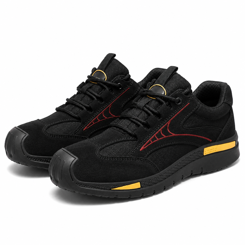 FortressStride™ – Ventilated Steel-Toe Work Shoes with Kevlar Puncture-Resistant Midsole