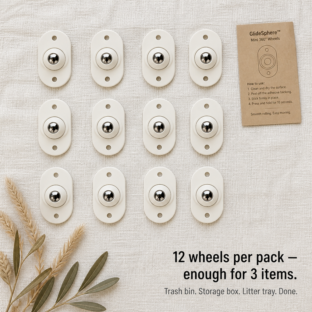 GlideSphere™ — Move Trash Cans, Litter Boxes & Storage Bins With a Single Push