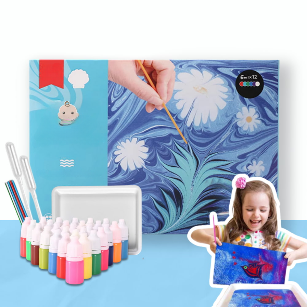 50% OFF | ColoraFlow™ | Artistic water marbling kit for kids and adults | Safe, stain-free, and simple to use