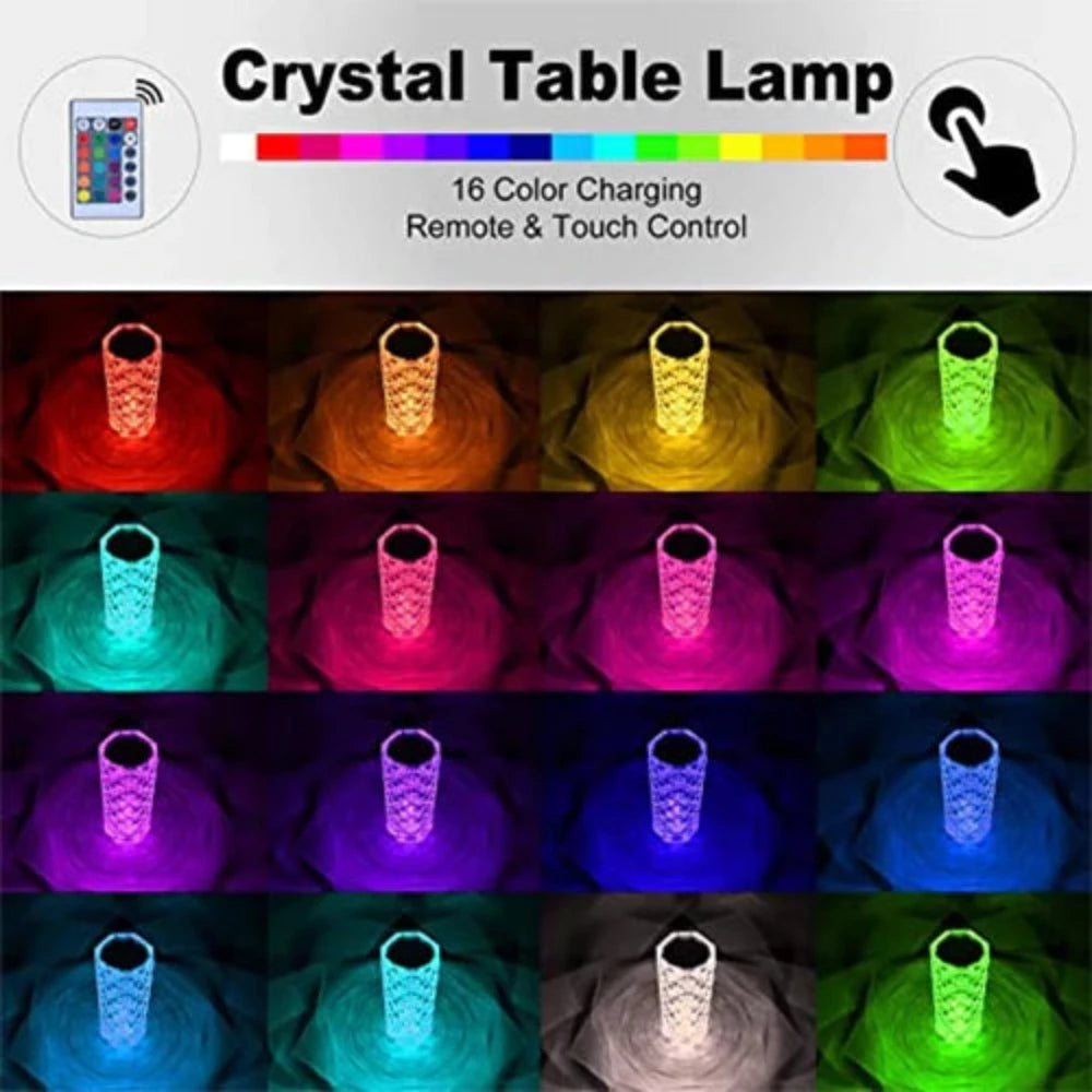 Multi-Color Diamond Crystal Lamp