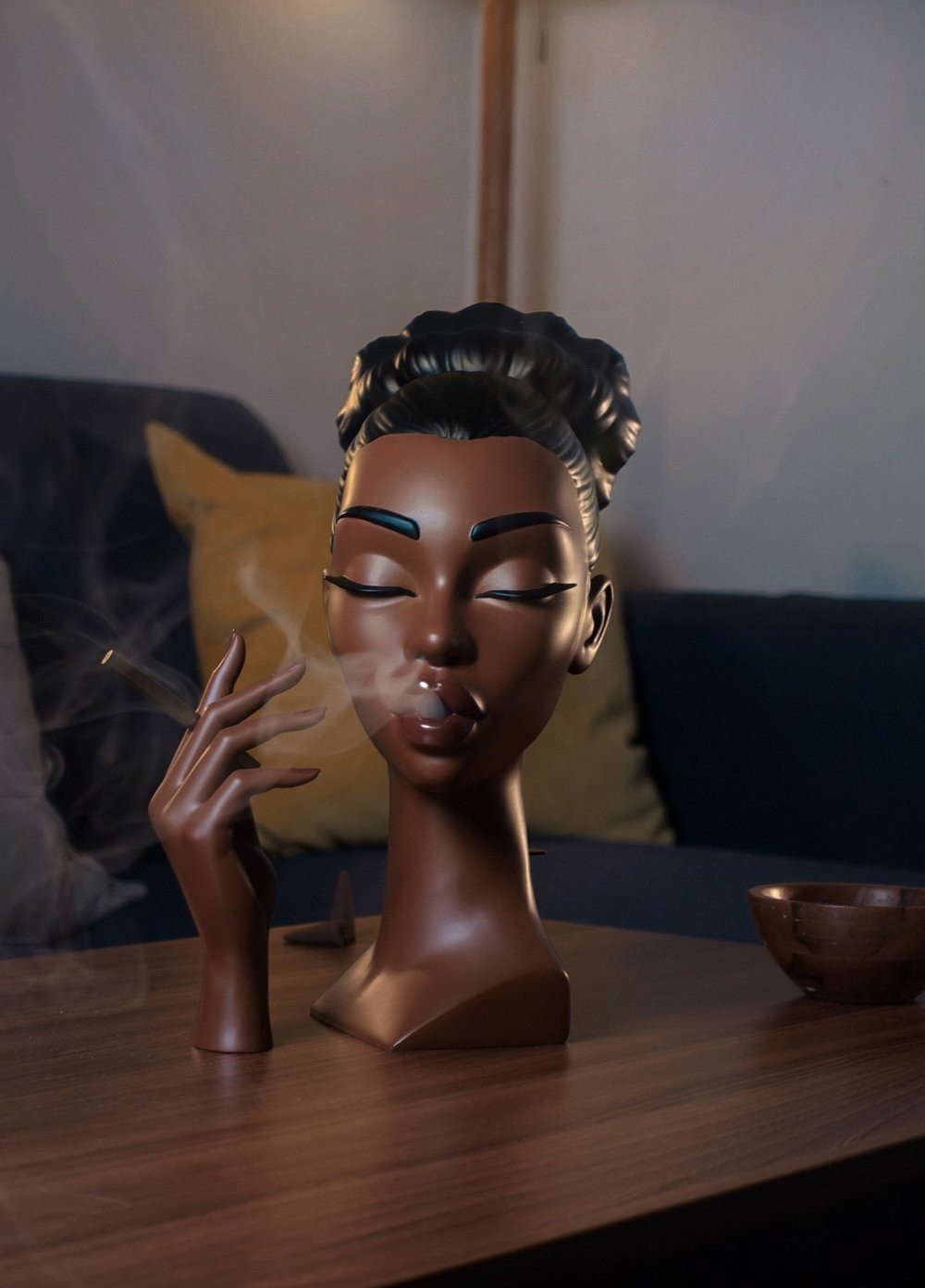 Zen Beauty | Exquisite Black Woman Head Incense Burner