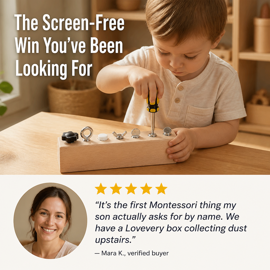 HandiNest™ — Give Your Inquisitive Toddler Genuine Tools, Genuine Screws, Genuine Focus