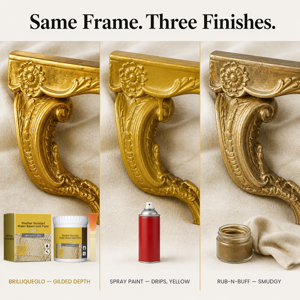 BrilliqueGlo™ — Paint On Gleaming Gold That Turns Thrift Finds Into Antiques