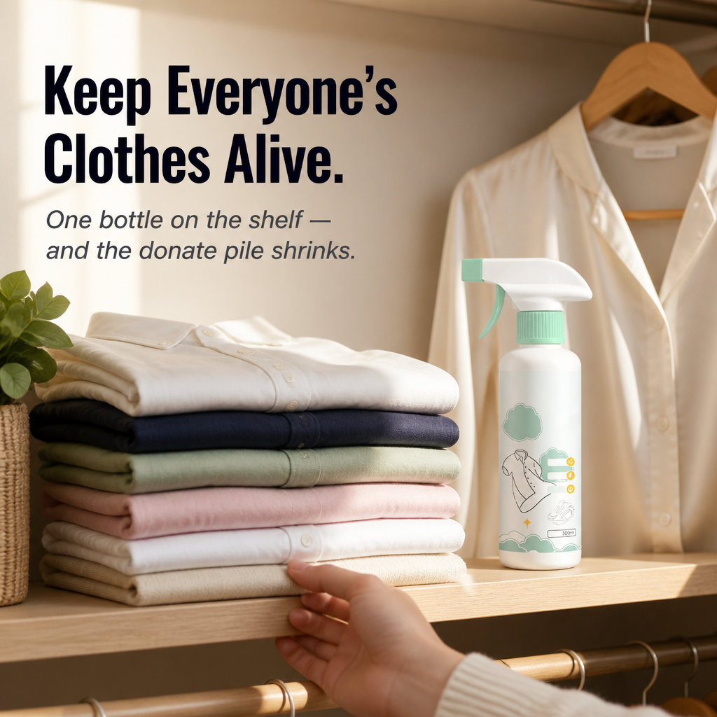 ReviveMist™ — Remove Set-In Stains from Silk, Cotton, and Wool Instantly