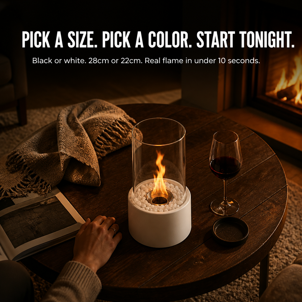 GlideCore™ — Transform Any Table into a Warm Real-Flame Focal Point in 10 Seconds