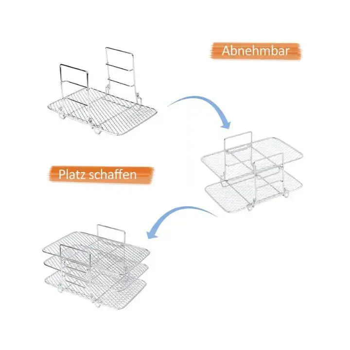 3-Tier Stainless Steel Rack for Air Fryers Offering Versatile Cooking Options