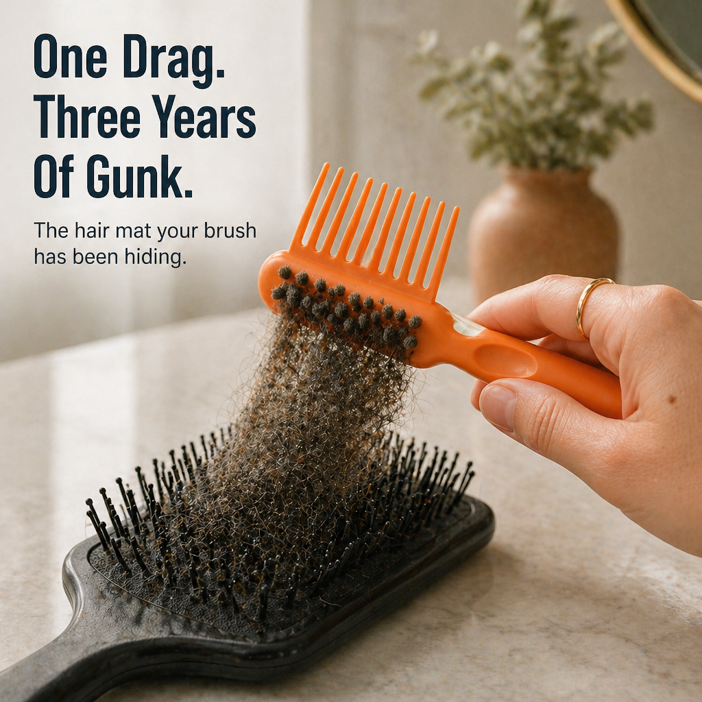 BrushVibe™ — Detangle Hair and Deep-Clean Every Brush with Ease