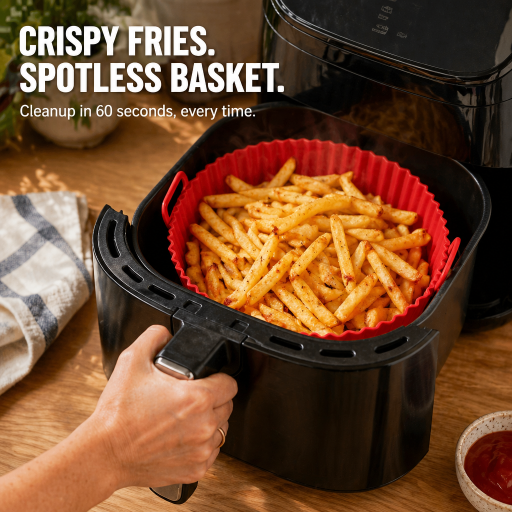 CrispaMat™ — Trap the Grease and Forget Air Fryer Scrubbing Forever