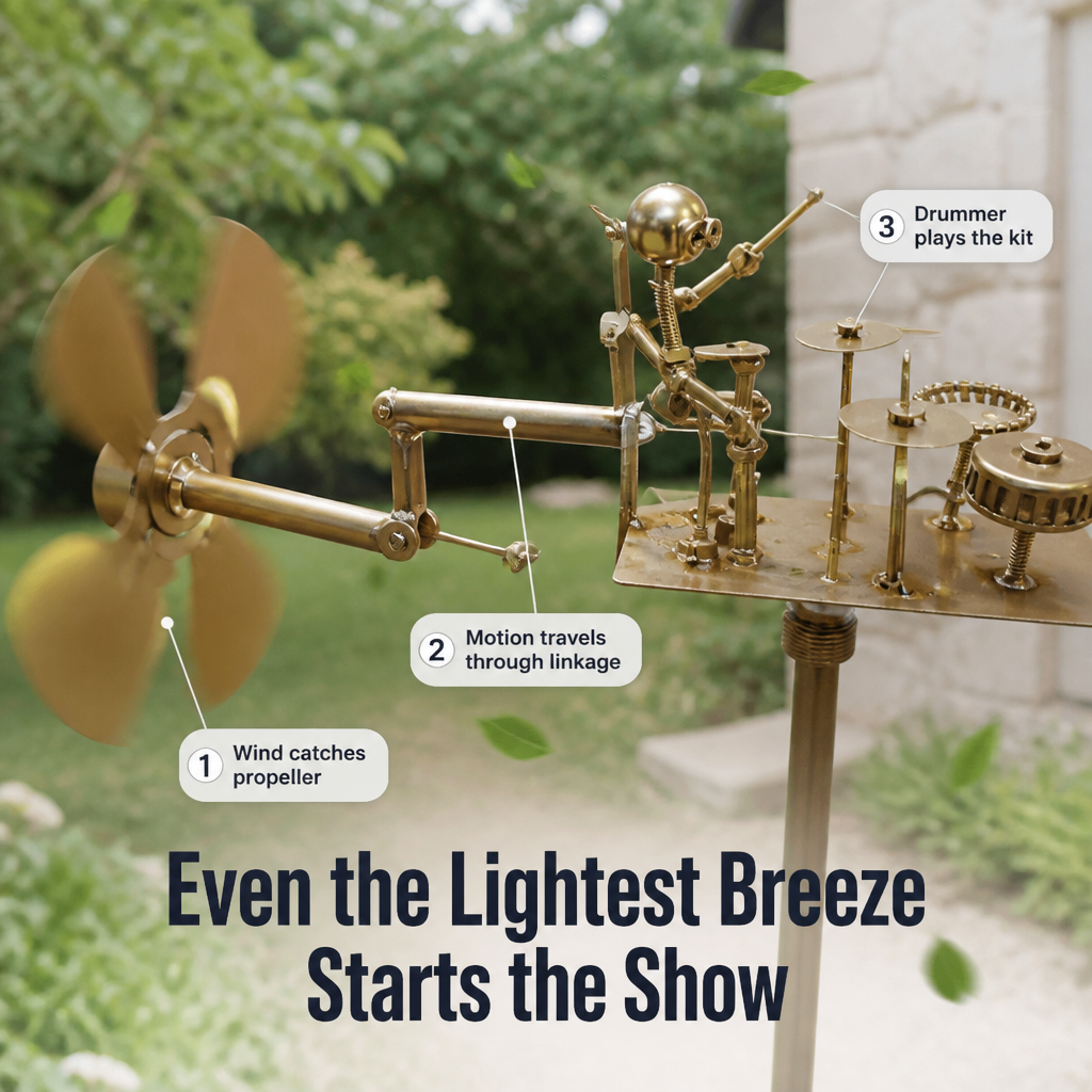 IronPulse™ Kinetic Drummer Spinner — Ignite Your Garden with Mesmerizing Wind-Driven Beats
