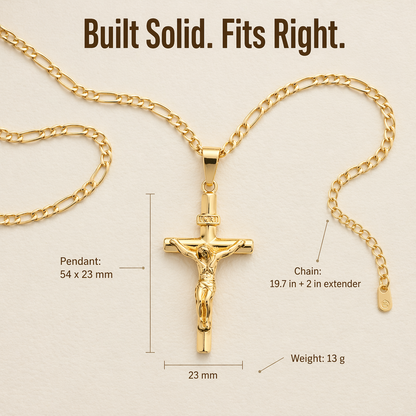 SolaraFaith™ — Sport a Crucifix That Resists Tarnish, Breakage, and Green Neck Stains