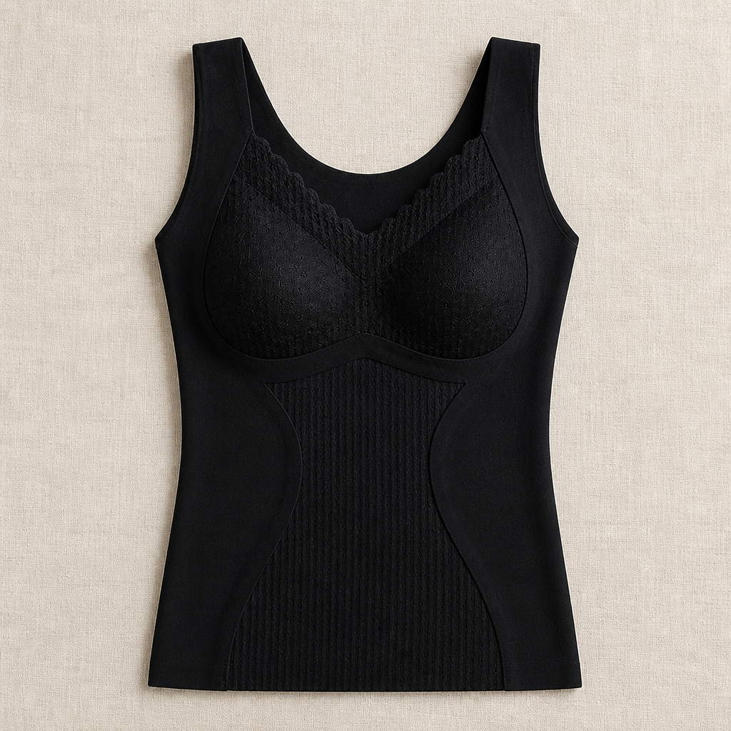 VeloFlex™ – Seamless Thermal Shaping Camisole with Integrated Lace Bra