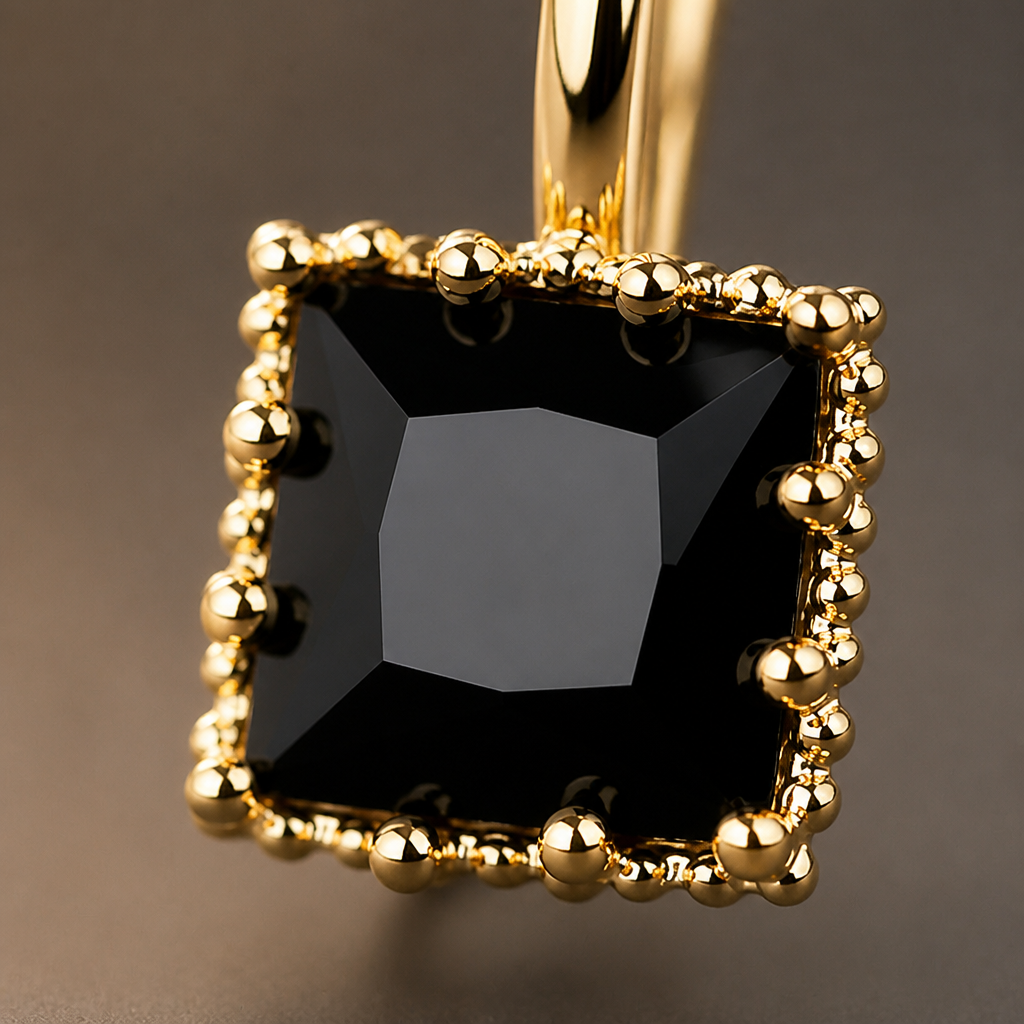 LumoLuxe™ – Retro Square-Cut Black Crystal Dangle Earrings