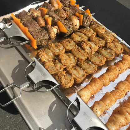 IronFlare™ 3-in-1 Grill Skewers — Unlock Juicy, Perfectly Held Bites with Effortless Cleanup Every Time