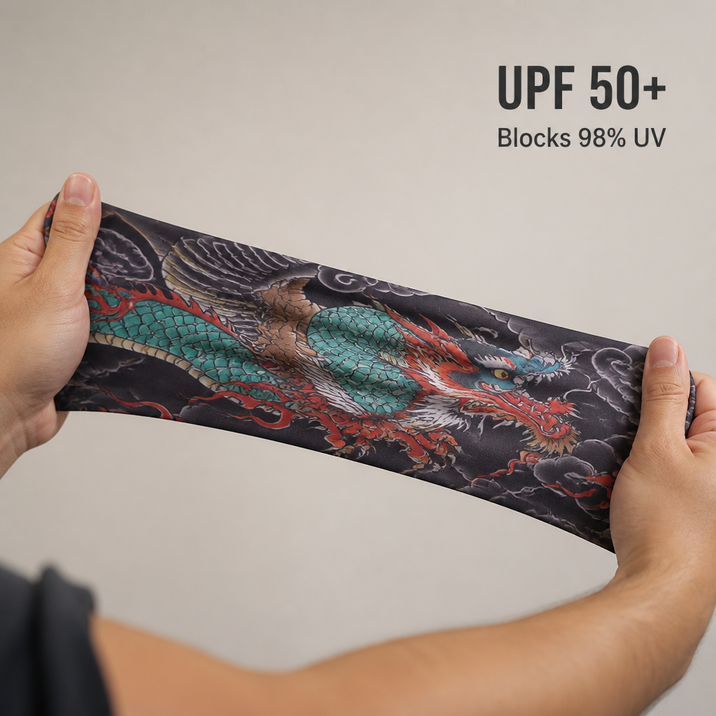ArborSkin™ – UPF 50+ Sun Shield Arm Sleeve with Japanese Tattoo Design