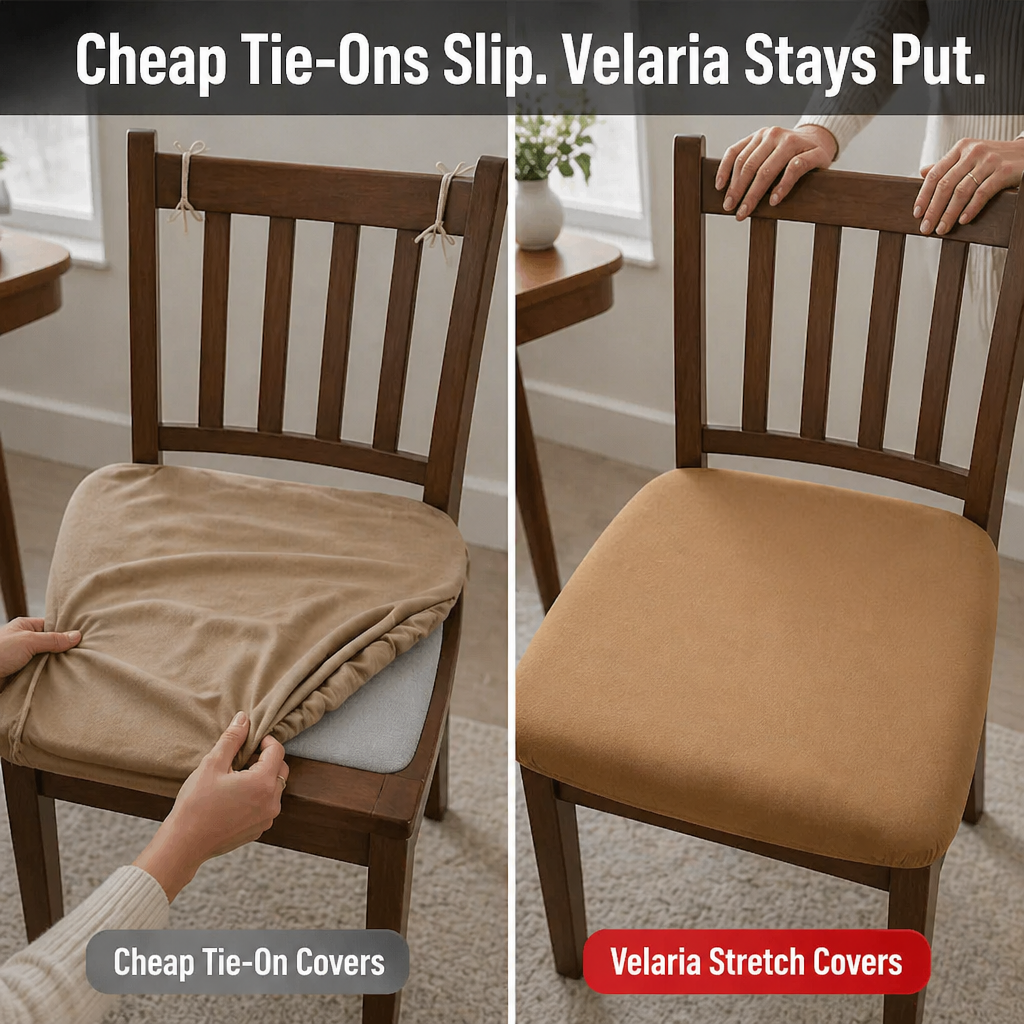 Velaria™ Dining Chair Seat Covers — Conceal Stains and Revive Worn Chairs Quickly