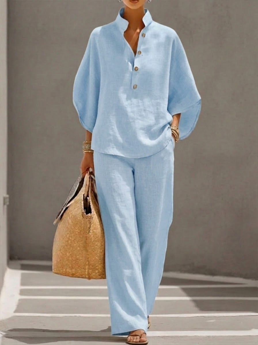 Aerelle Mist™ Cotton & Linen Set — Glide Through Summer with Breeze-Light Comfort and Unstoppable Confidence