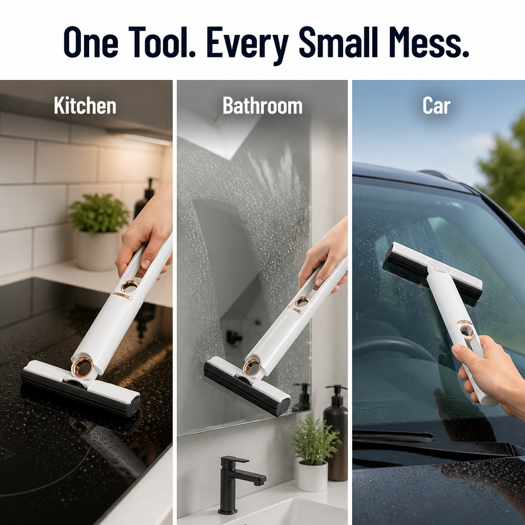 SwiftSwipe™ — Clean Spills and Twist Dry Using Just One Hand