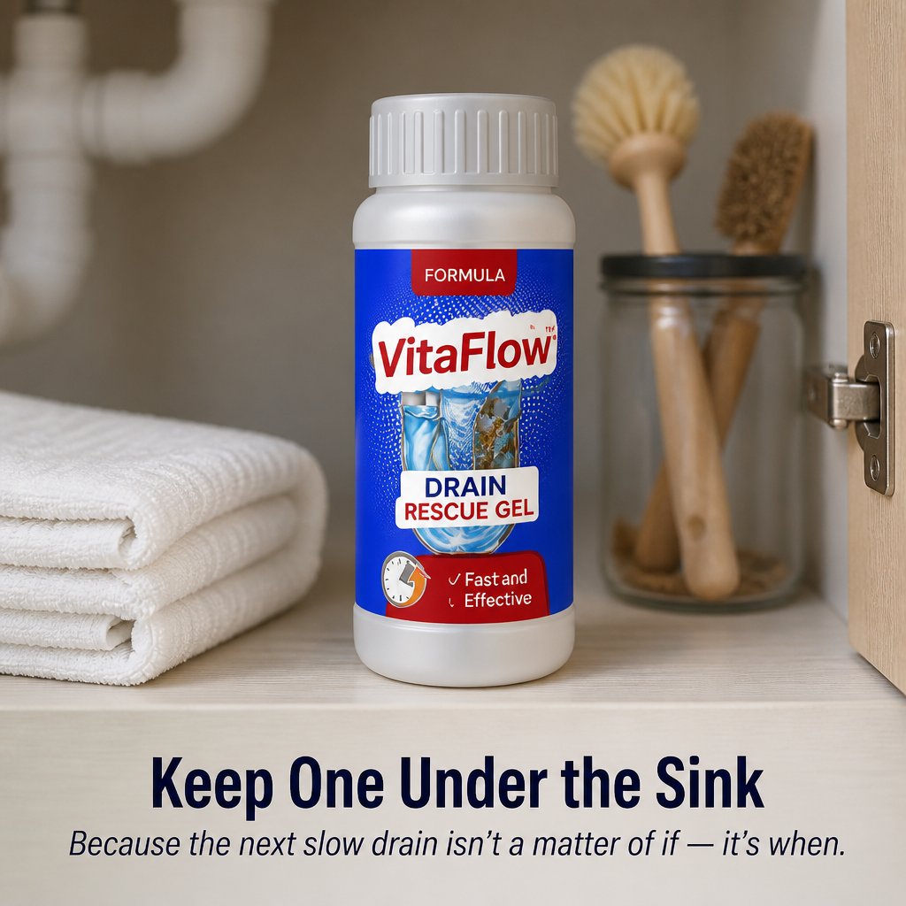 VitaFlow™ Drain Rescue — Dissolve Stubborn Blockages Fast Without Damaging Your Pipes