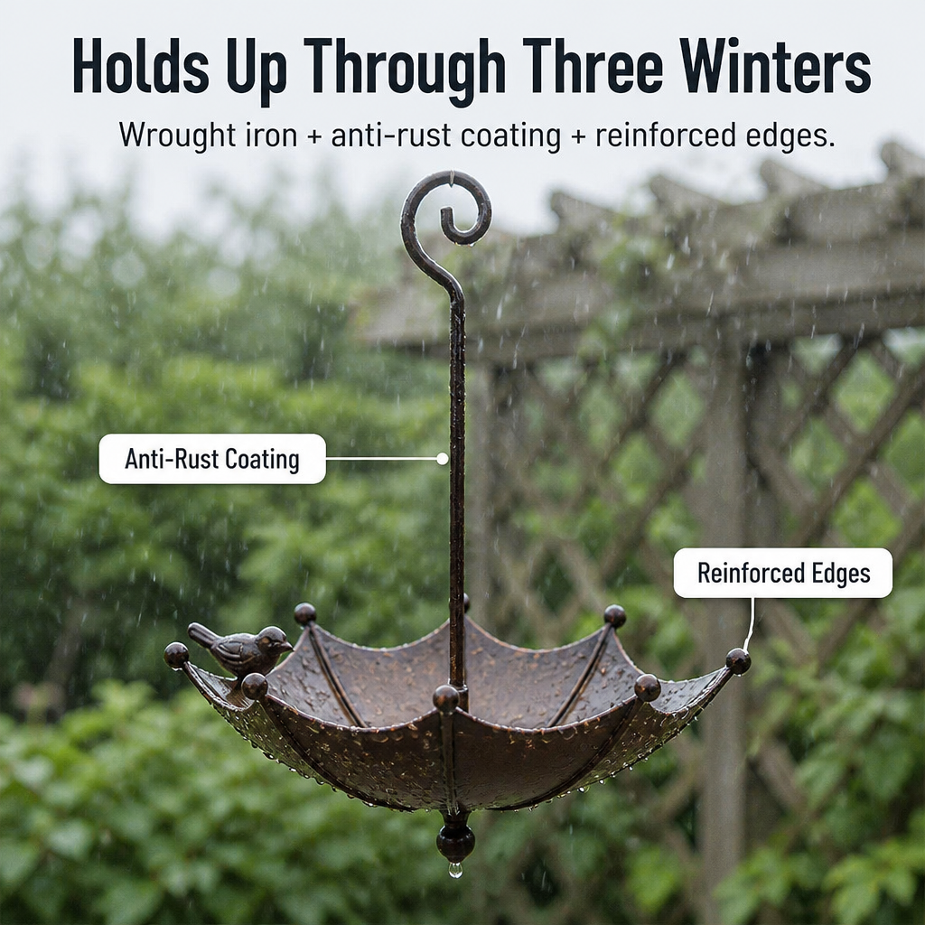 Aviara™ Hanging Umbrella Feeder & Bath — Transform Your Porch into a Lively Bird Paradise You Can’t Stop Watching