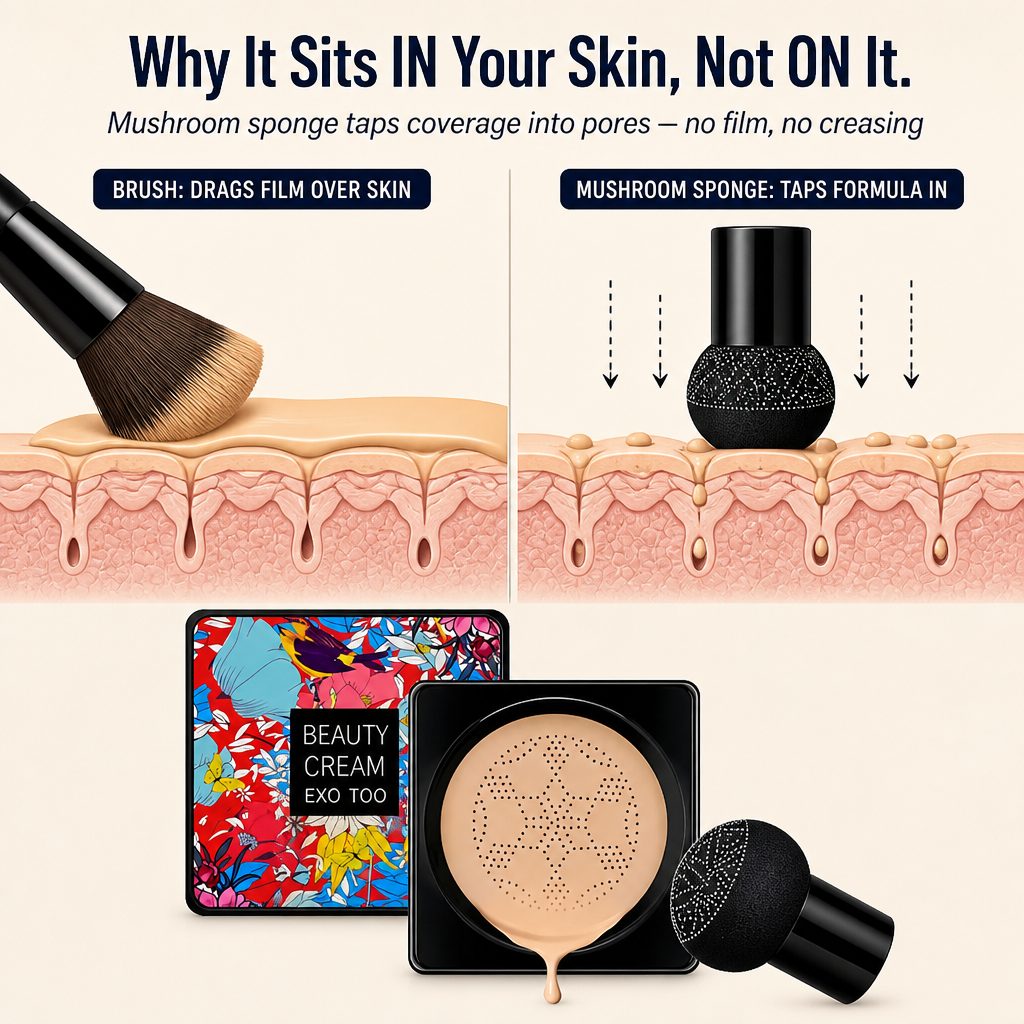 LumieraSilk™ — Conceal Pores, Blemishes & Redness with a Cushion Finish That Feels Like Skin | Complimentary Mushroom Sponge Included