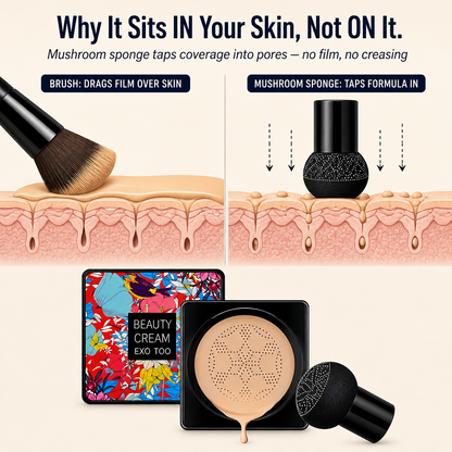 LumieraSilk™ — Conceal Pores, Blemishes & Redness with a Cushion Finish That Feels Like Skin | Complimentary Mushroom Sponge Included