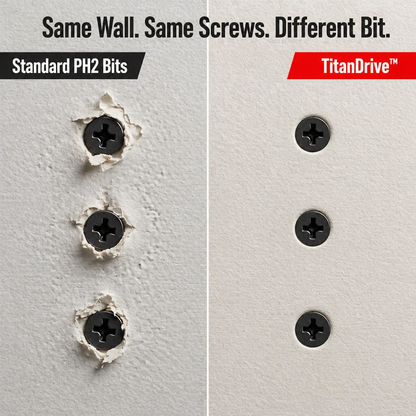 TitanDrive™ — Drive Every Drywall Screw Flush Without Cam-Out or Paper Tear