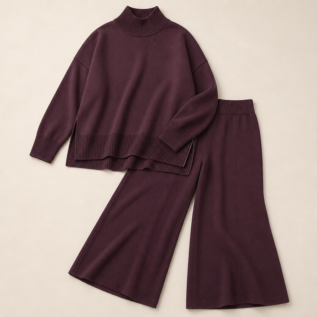 SilvaEase™ – Comfy Oversized Sweater with Wide-Leg Pant Set