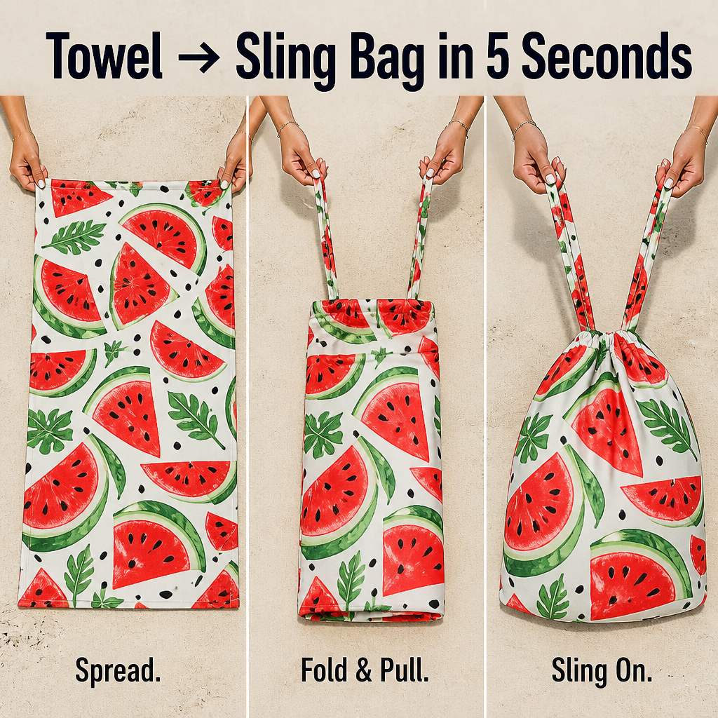 WaveCaddy™ — Carry Your Entire Beach Day in a Single Towel-Backpack Hybrid