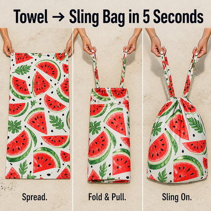 WaveCaddy™ — Carry Your Entire Beach Day in a Single Towel-Backpack Hybrid