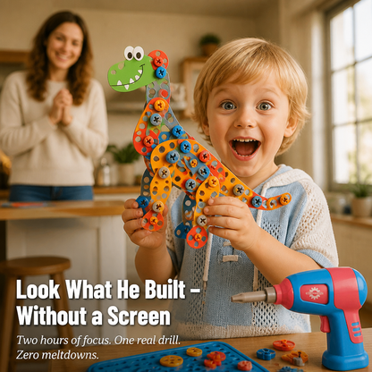 Brillikids™ — Create Dinosaur Worlds Using 211 Pieces and a Genuine Working Drill