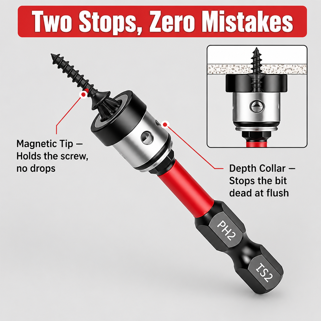 TitanDrive™ — Drive Every Drywall Screw Flush Without Cam-Out or Paper Tear