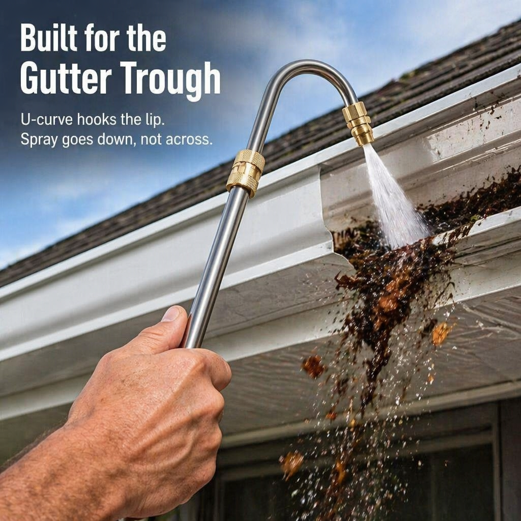 SkySweep™ — Clear Gutters, Siding & Upstairs Grime Without Stepping on a Ladder