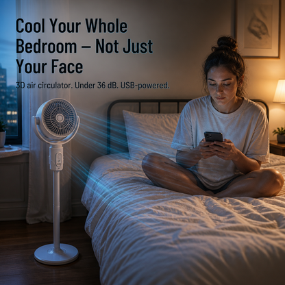 BreezeCraft™ — Quietly Cool Your Entire Bedroom Using Just One USB Port