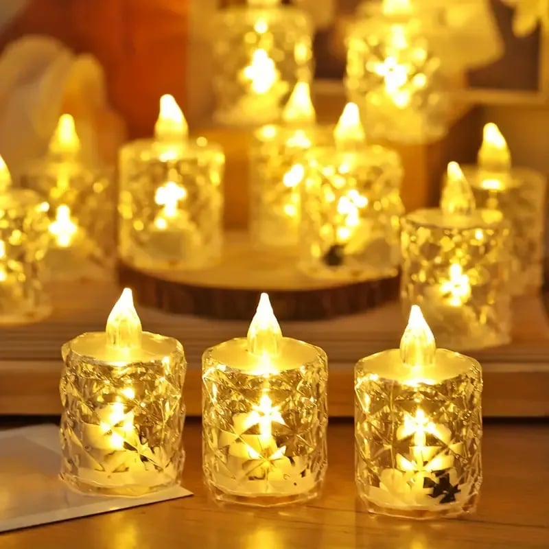 🔥 Crystal flameless candle glow 🎁