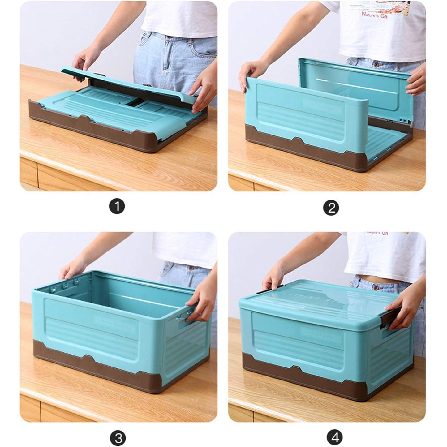 Storage Organizer with Lid, Foldable Design