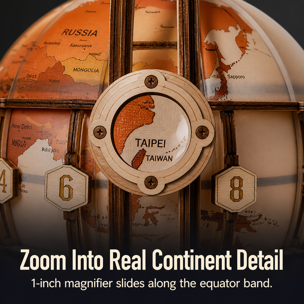 LumoraSphere™ — Click Together a Radiant Wooden Globe That Also Works as Decor