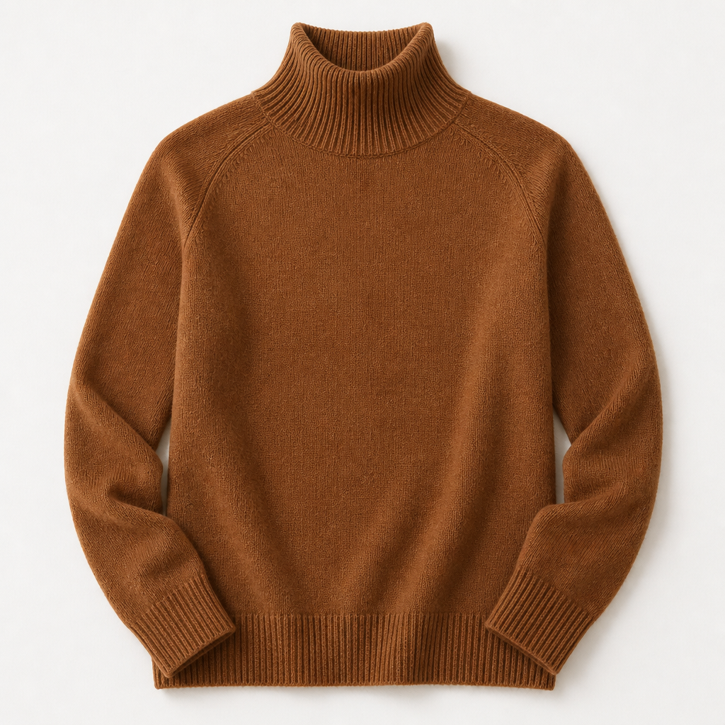 ArcticSilk™ – Comfortable Loose-Fit Turtleneck Pullover with Ribbed Edging