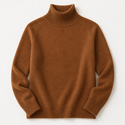 ArcticSilk™ – Comfortable Loose-Fit Turtleneck Pullover with Ribbed Edging