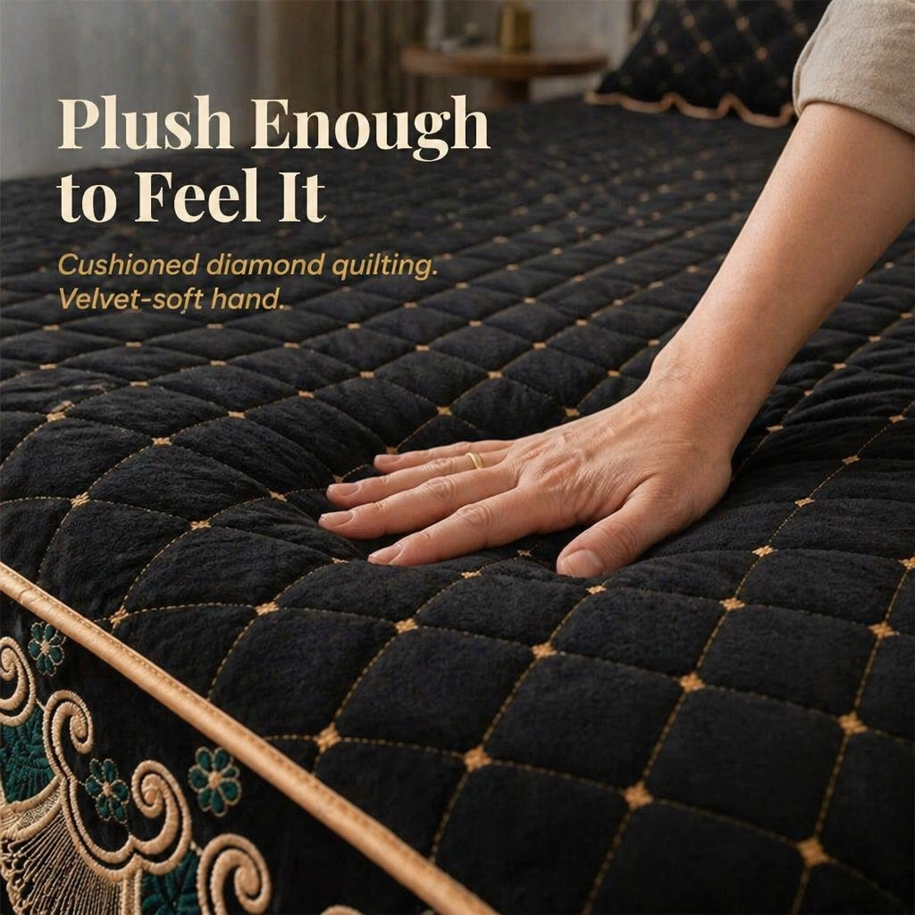 RamvoaLuxe™ — Wrap Your Bed in Embroidered Lace and Gilded-Ribbon Hotel-Suite Elegance