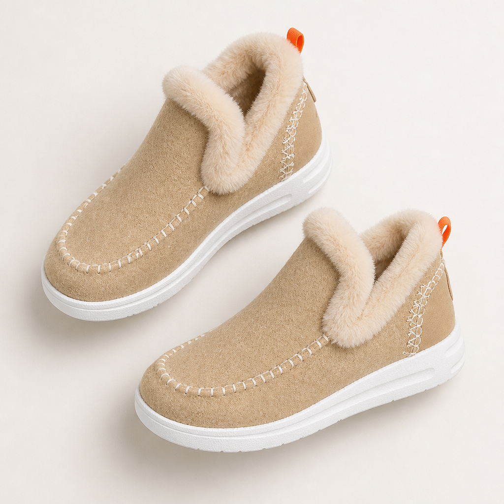 StrideEase™ – Plush Faux Fur-Lined Slip-On Winter Boots