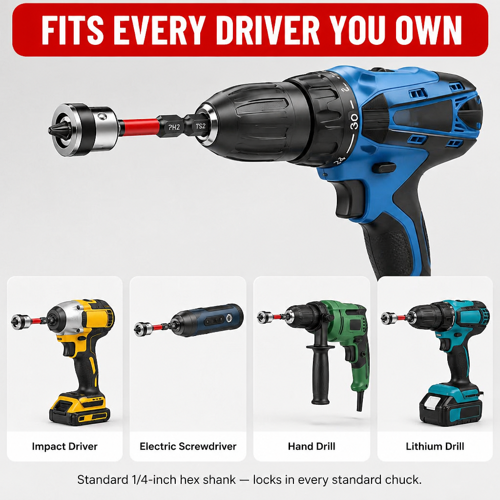 TitanDrive™ — Drive Every Drywall Screw Flush Without Cam-Out or Paper Tear