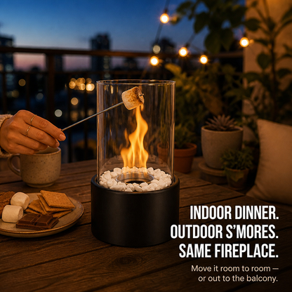 GlideCore™ — Transform Any Table into a Warm Real-Flame Focal Point in 10 Seconds